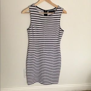 Midi Sanctuary Clothing Dress (Dark Blue & White)